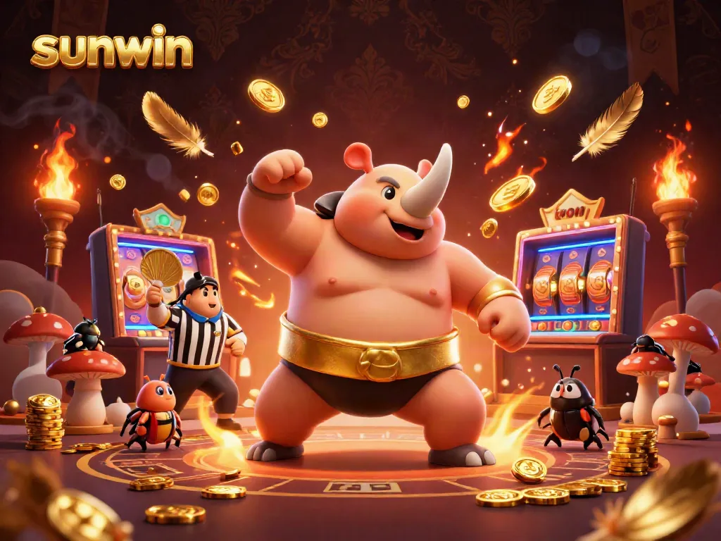 Experience thrilling winning moments with sunwin's exciting casino scene featuring vibrant characters and elements.